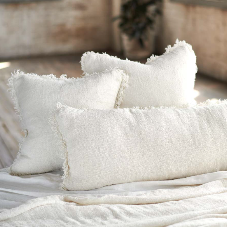 Bedouin Linen Cushion - Ivory (50cm x 50cm) - Eadie Lifestyle