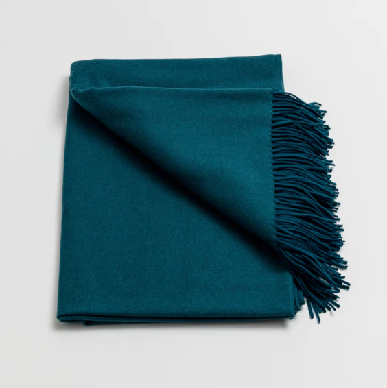 Loom Cashmere Merino Throw in Teal