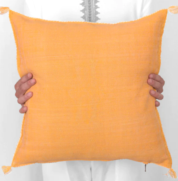 Cactus Silk Moroccan Sabra Cushion - Mikado Yellow - Berberology