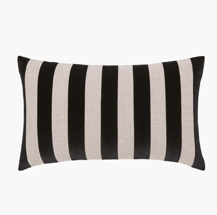 Etro Velvet Cushion - Black Stripe (65x40cm): L&M Home