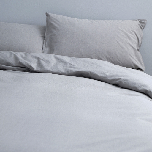 Soft Wash Duvet Cover Set - Grey Melange