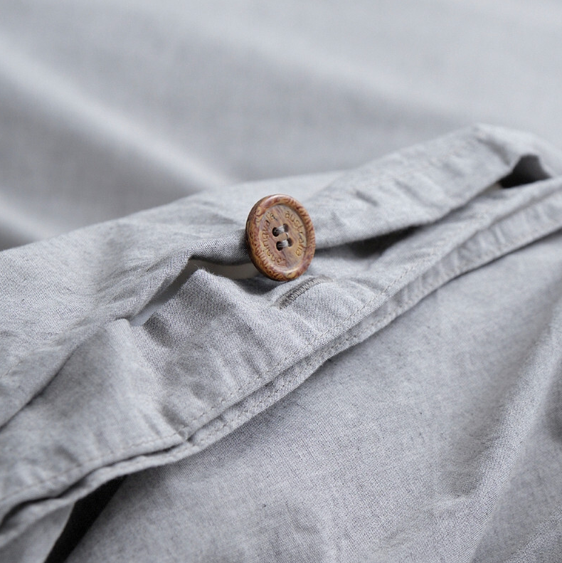 Soft Wash Duvet Cover Set - Grey Melange