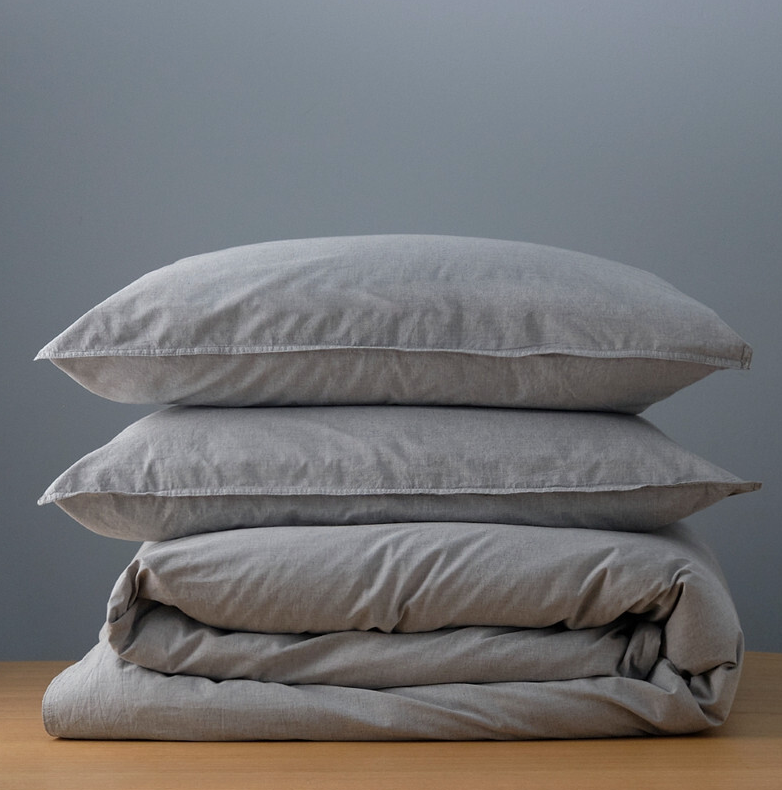 Soft Wash Duvet Cover Set - Grey Melange