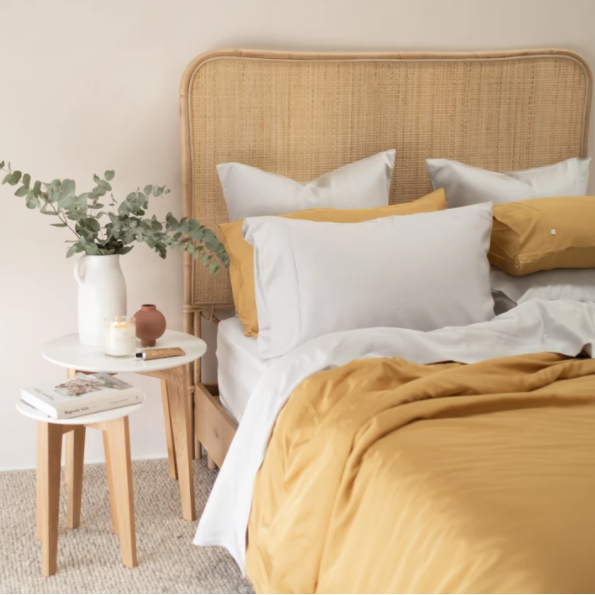 Bamboo Duvet Cover Set - Mustard - Mulberry Threads