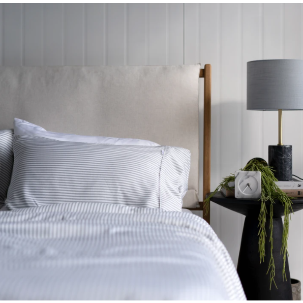 Bamboo Sheet Set -  Fog Stripe - Mulberry Threads
