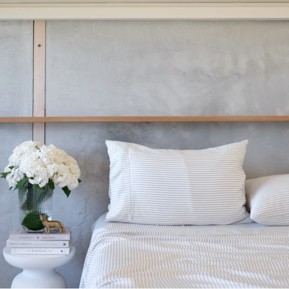 Bamboo Sheet Set -  Fog Stripe - Mulberry Threads