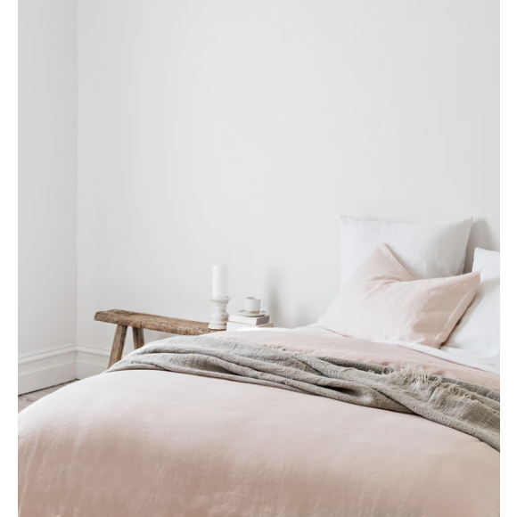 French Linen Duvet Cover Set - Nude Blush: The Cover Collective