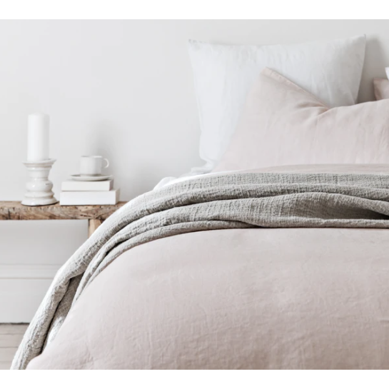 French Linen Duvet Cover Set - Nude Blush: The Cover Collective