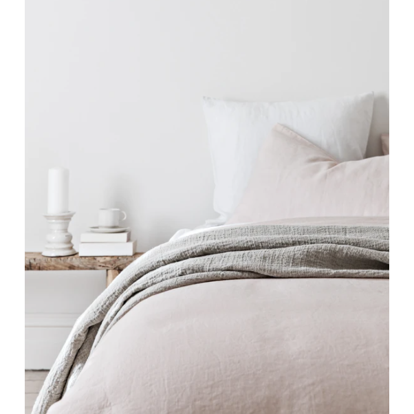 French Linen Eurocase (pair) - White (65x65cm): The Cover Collective