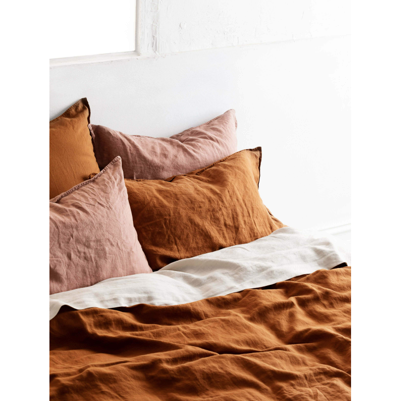 Mondo French Linen Standard Pillowcase Set (pair) - Rosa: L&amp;M Home