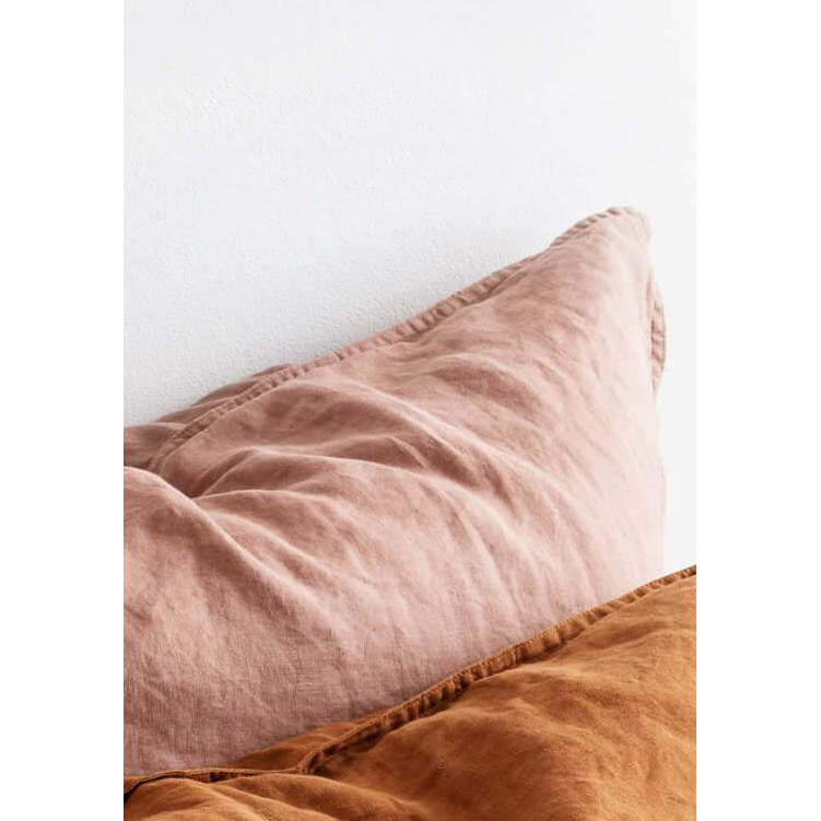 Mondo French Linen Standard Pillowcase Set (pair) - Rosa: L&amp;M Home