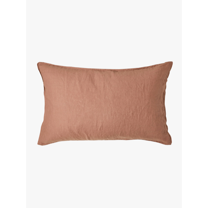 Mondo French Linen Standard Pillowcase Set (Pair) - Clay: L&amp;M Home