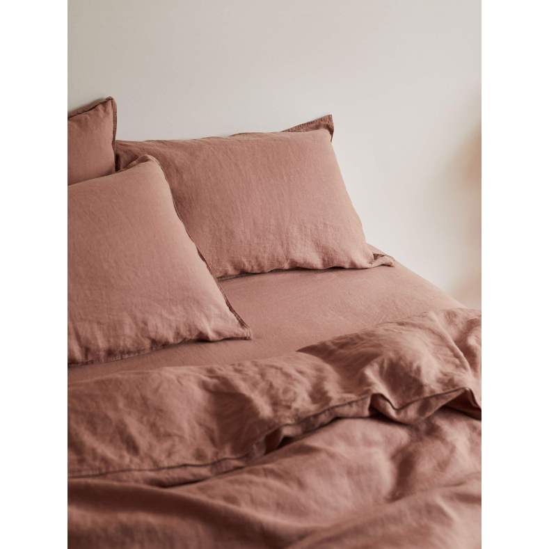 Mondo French Linen Standard Pillowcase Set (Pair) - Clay: L&amp;M Home