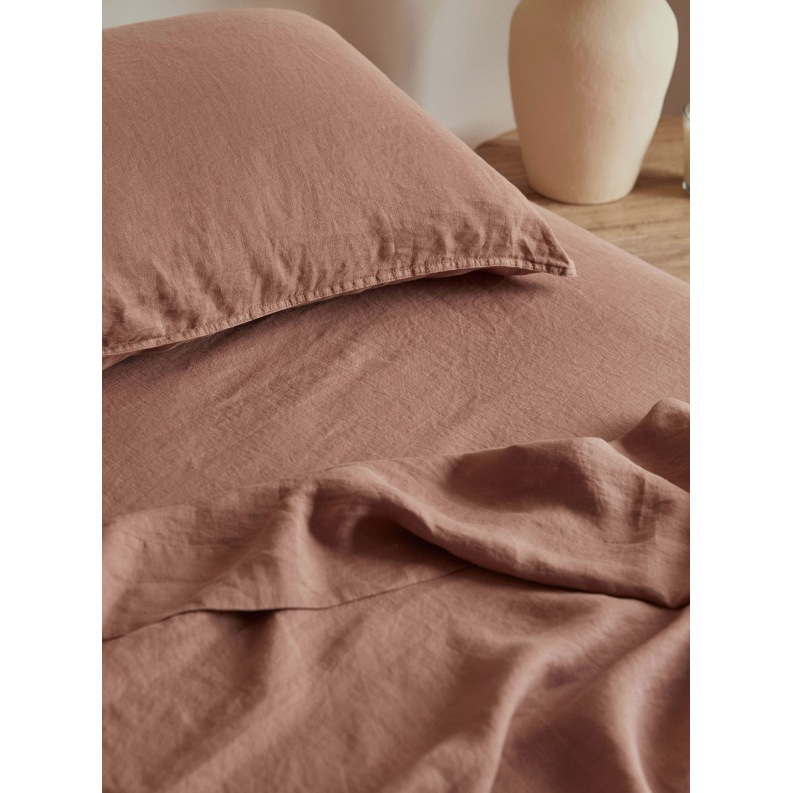 Mondo French Linen Standard Pillowcase Set (Pair) - Clay: L&amp;M Home