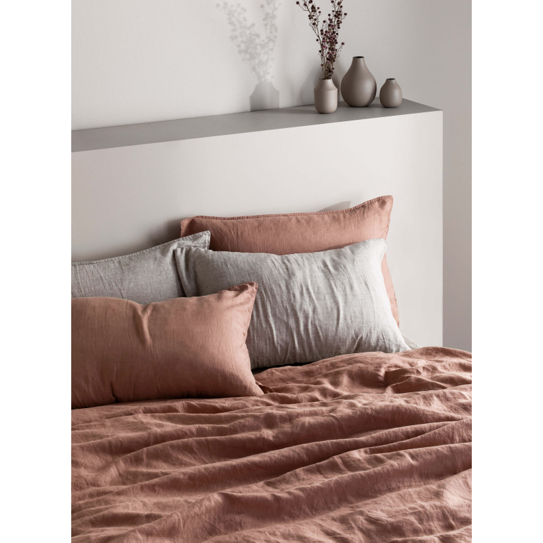 Mondo French Linen Duvet Cover Set - Clay: L&amp;M Home