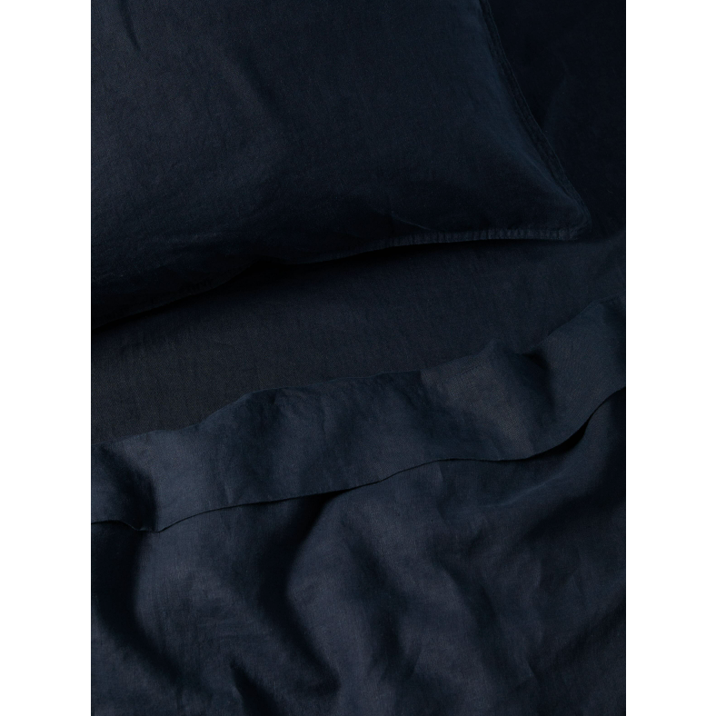 Mondo French Linen Duvet Cover Set - Navy: L&amp;M Home
