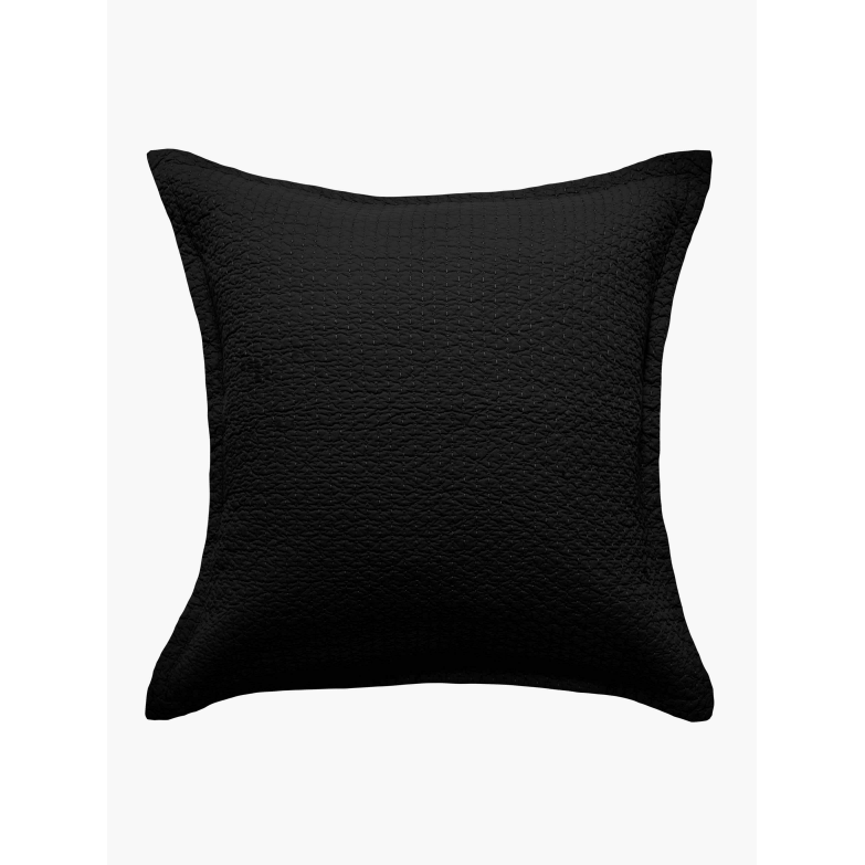 Aspen Quilted European Pillowcase  - Black - L&amp;M Home