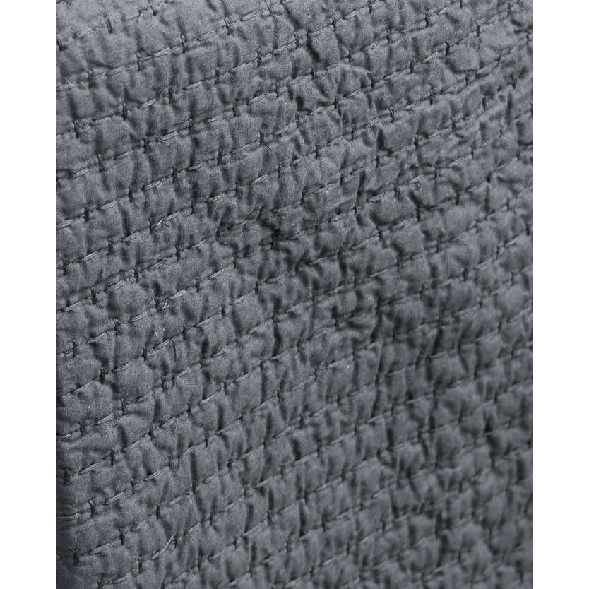 Aspen Valance With Textured Stitch Detail - Charcoal - L&amp;M Home