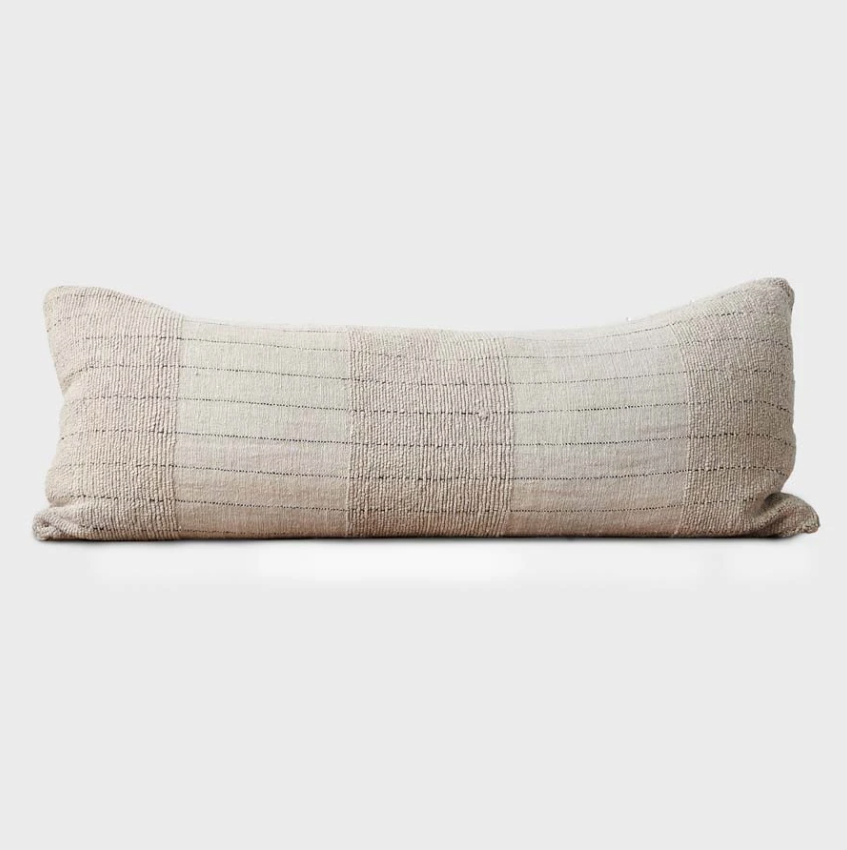 Mayla Cushion - Natural with Wooden Button Closure 60cm x 60cm: Eadie Lifestyle