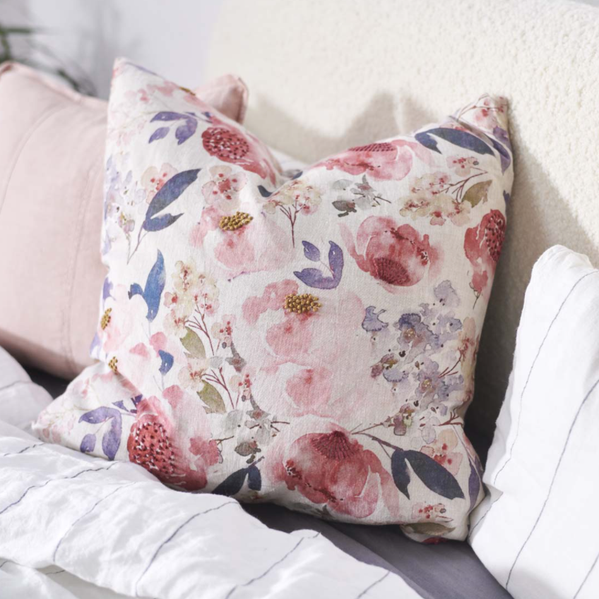 Posy Linen Cushion - Various Sizes: Eadie Lifestyle