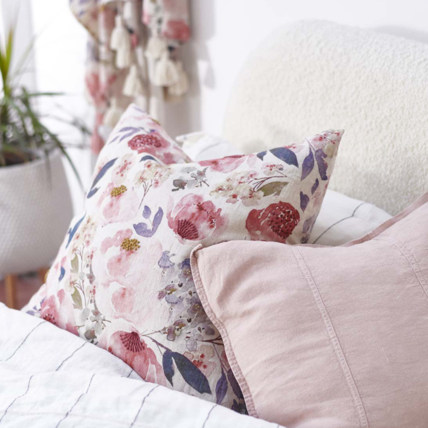 Posy Linen Cushion - Various Sizes: Eadie Lifestyle
