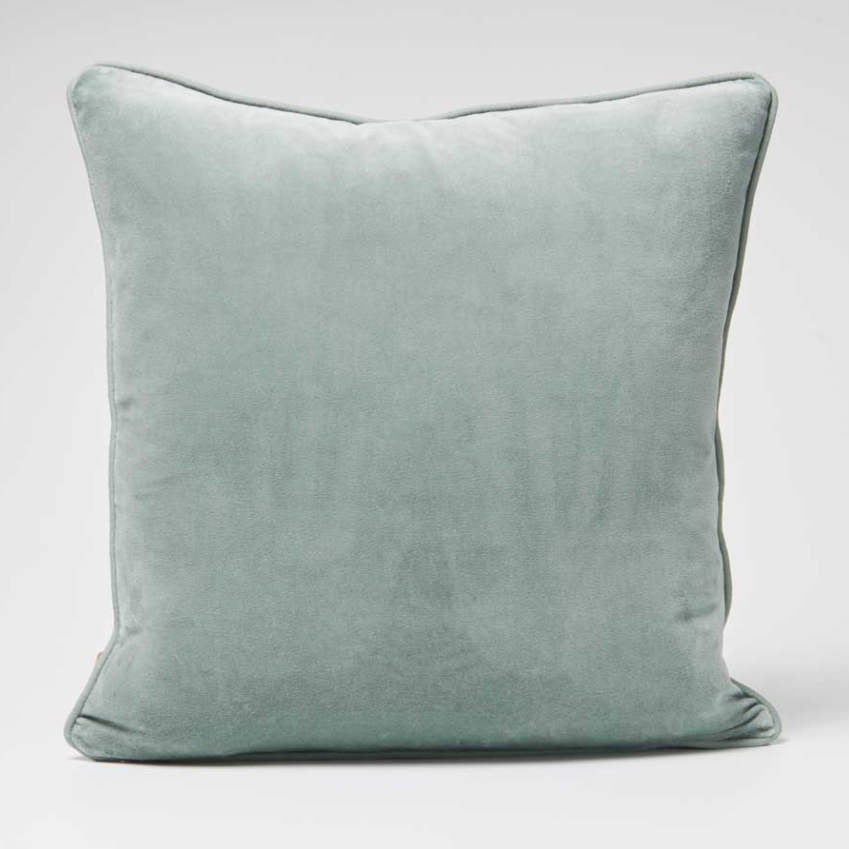 Lynette Sea Mist Velvet Cushion - Various Sizes: Eadie Lifestyle