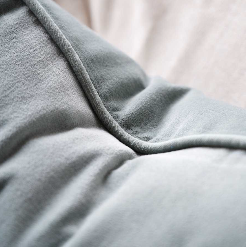 Lynette Sea Mist Velvet Cushion - Various Sizes: Eadie Lifestyle