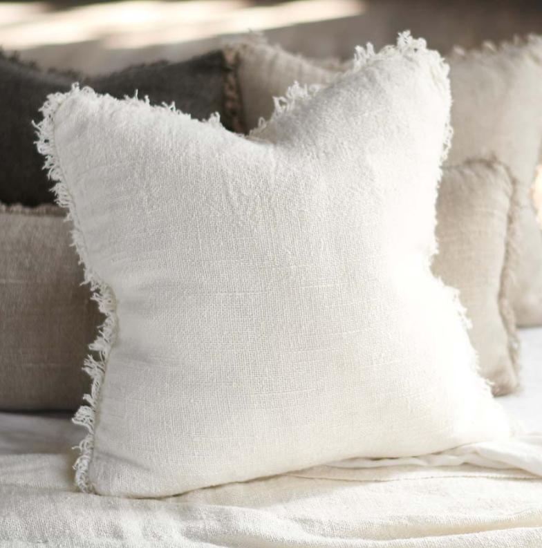 Bedouin Linen Cushion - Ivory (50cm x 50cm) - Eadie Lifestyle