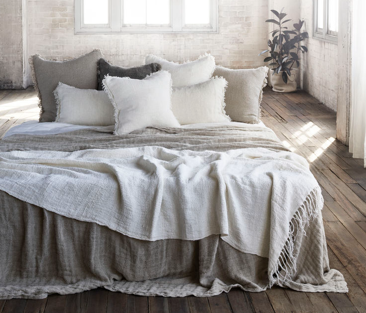 Bedouin Linen Cushion - Ivory (50cm x 50cm) - Eadie Lifestyle