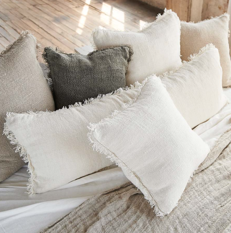 Bedouin Linen Cushion - Ivory (50cm x 50cm) - Eadie Lifestyle