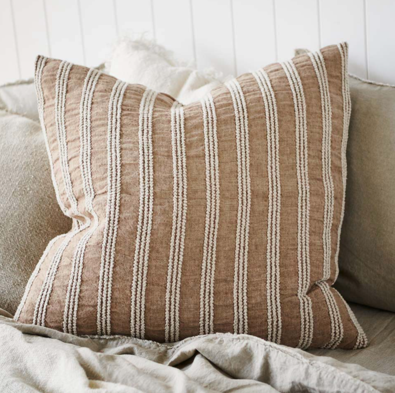 Low Tide Linen Cushion -  Antique Rose - 60cm x 60cm: Eadie Lifestyle