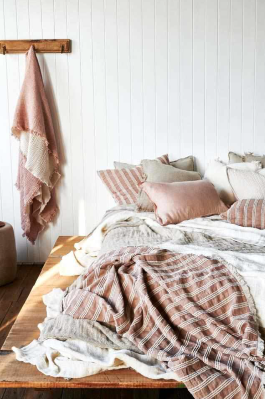 Low Tide Linen Cushion -  Antique Rose - 60cm x 60cm: Eadie Lifestyle