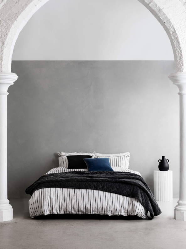 Loft Sheet Set - Graphite/White: L&amp;M Home