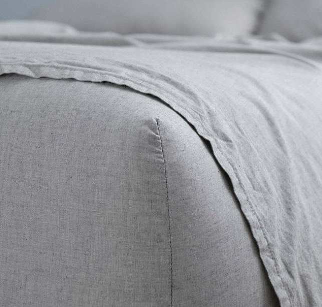 Soft Wash 100% Cotton Sheet Set in Melange Grey