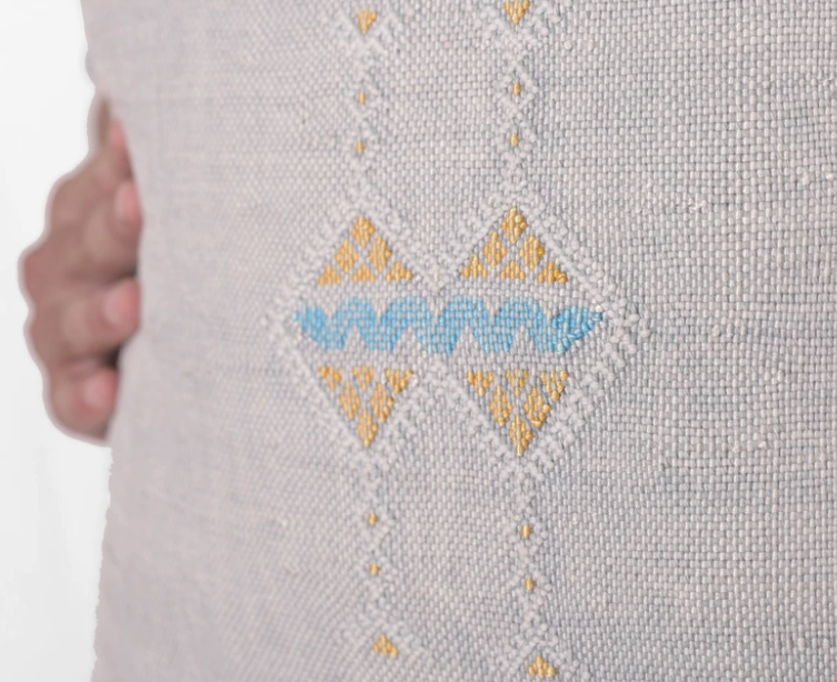 Cactus Silk Moroccan Sabra Cushion - Light Grey - Berberology