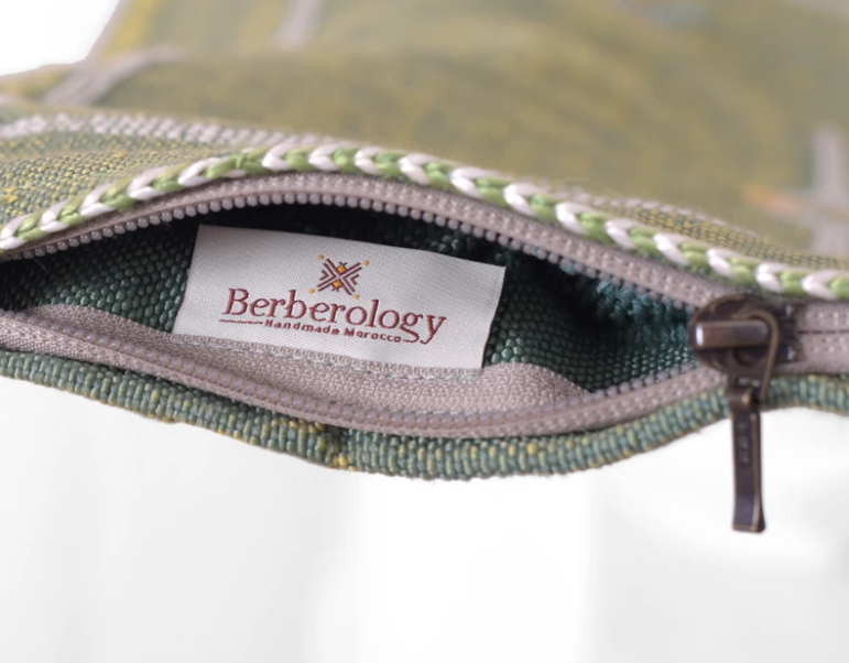 Cactus Silk Moroccan Sabra Cushion - Apple Green - Berberology