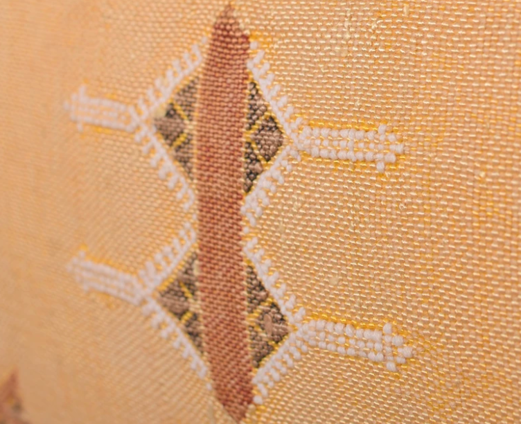 Cactus Silk Moroccan Sabra Lumbar Cushion - Mikado Yellow: Berberology