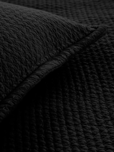 Aspen Quilted European Pillowcase  - Black - L&amp;M Home