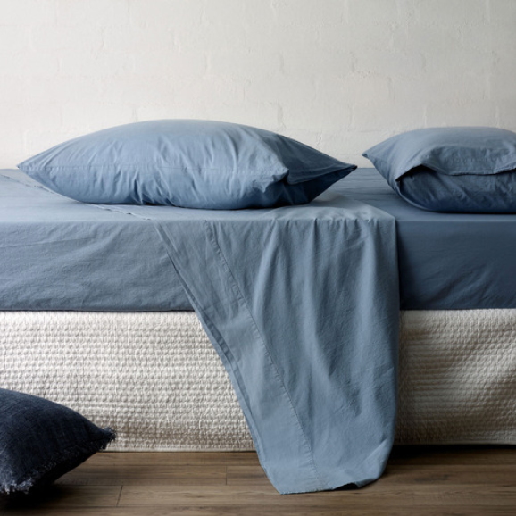 Nordic - King Bed Sheet Set in Sky Blue: L&M Home