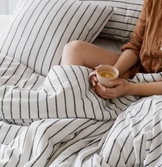 Loft Duvet Cover Set - Graphite & White Stripe: L&M Home