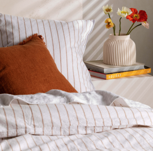 Loft Eurocase - Tan & White Stripe: L&M Home