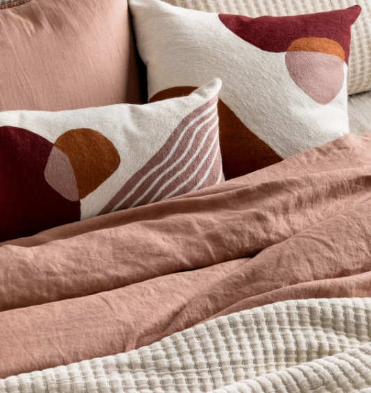 Maddox Kantha Stitch Pillowcase - Sand - Standard Pair: L&amp;M Home