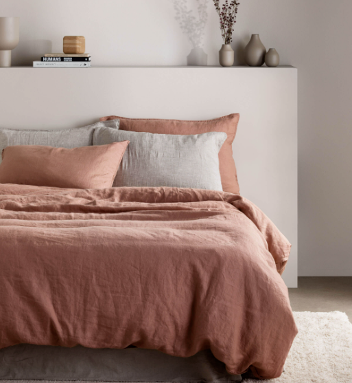 Mondo French Linen Duvet Cover Set - Clay: L&amp;M Home