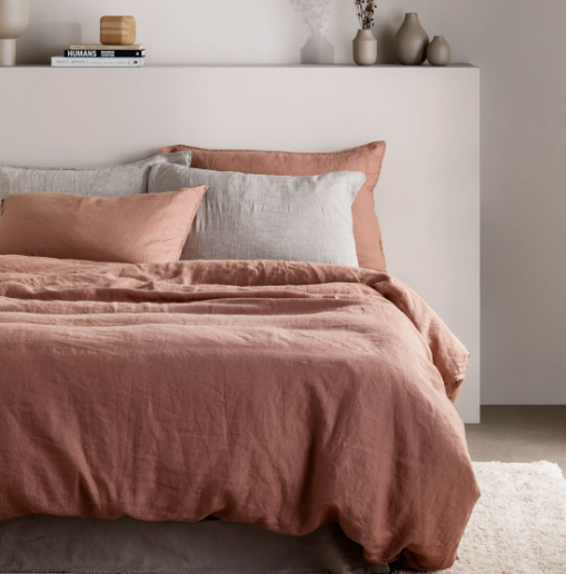 Mondo French Linen Duvet Cover Set - Clay: L&M Home