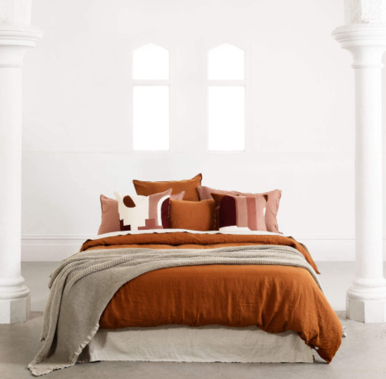 Mondo French Linen Duvet Cover Set - Tobacco: L&M Home