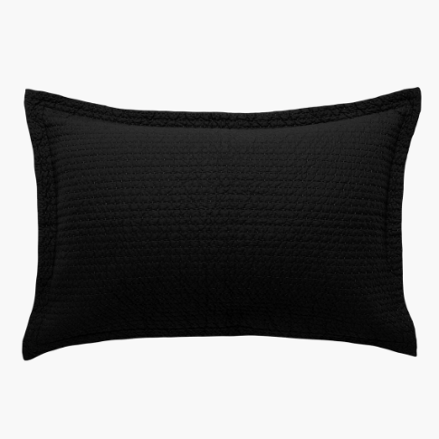 Aspen Quilted Standard Pillowcase - Black - L&M Home