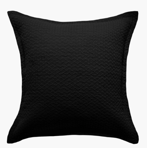 Aspen Quilted European Pillowcase  - Black - L&M Home