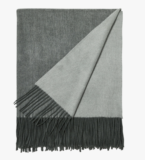 Cashmere / Wool Blend Throw - Eucalyptus Gum: L&amp;M Home