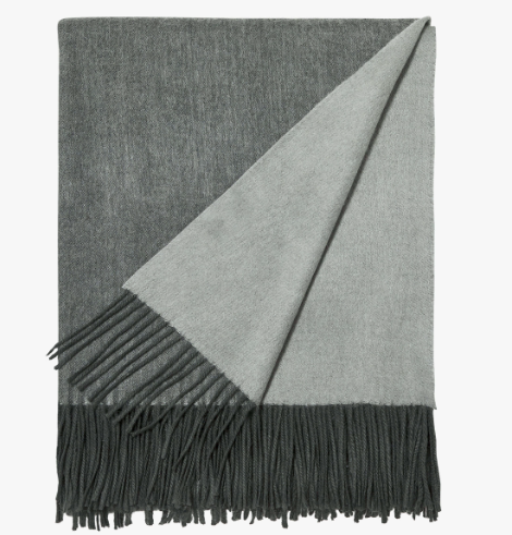 Cashmere / Wool Blend Throw - Eucalyptus Gum: L&M Home