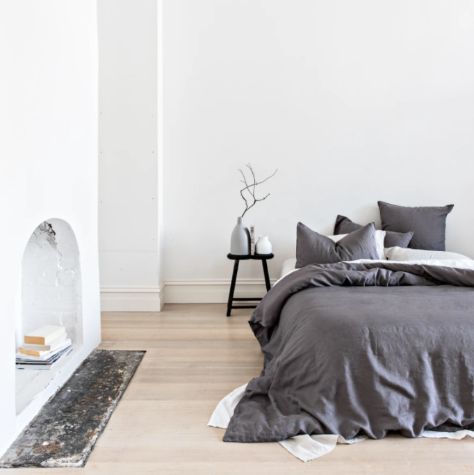 French Linen Duvet Cover Set - Charcoal: The Cover Collective